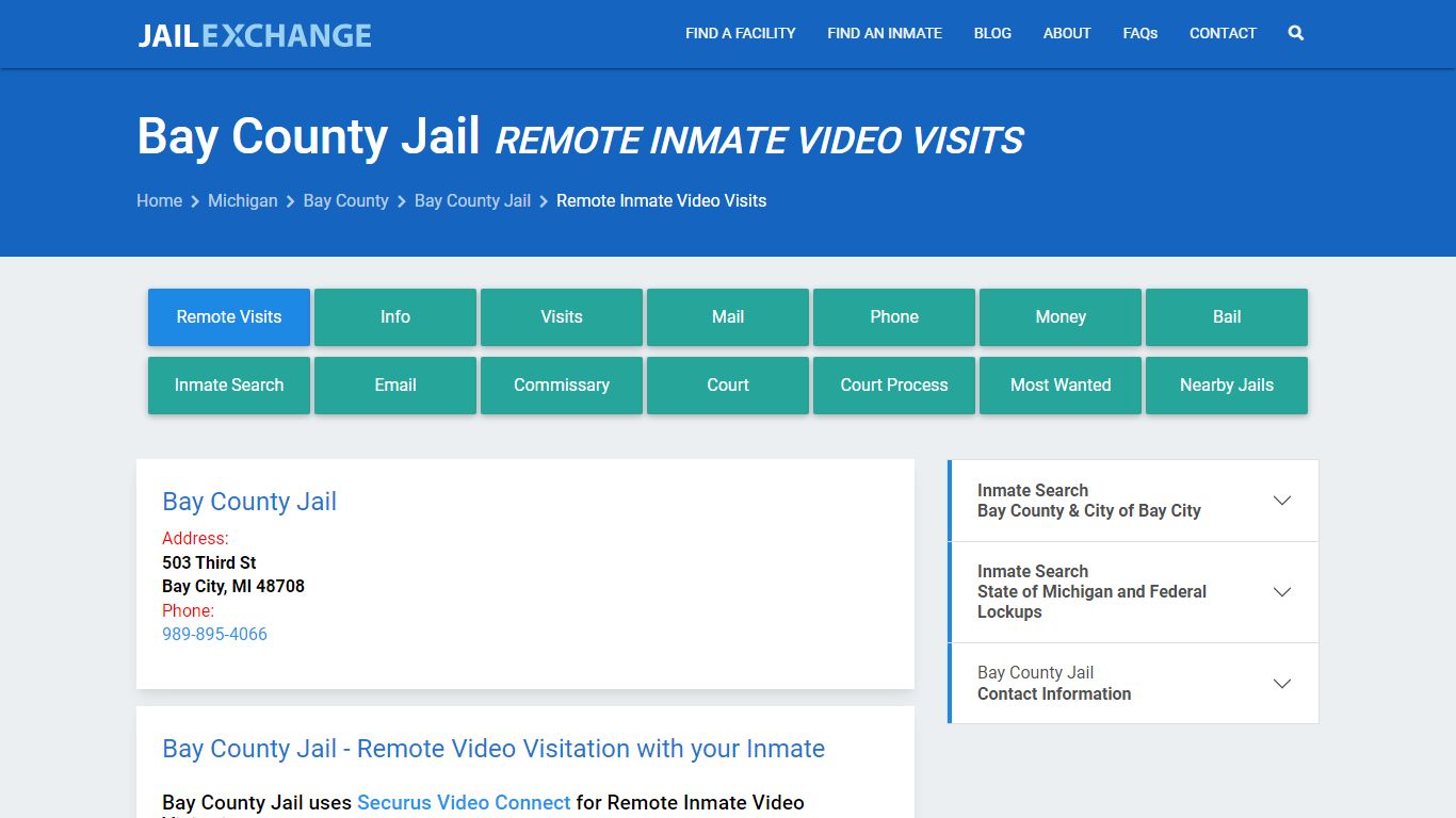 Video Visitation - Bay County Jail, MI - Jail Exchange